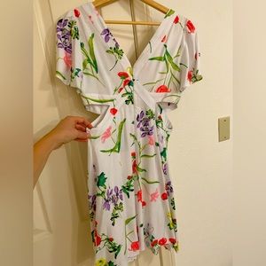 LOFT Botanical Cutout Side Flutter Dress